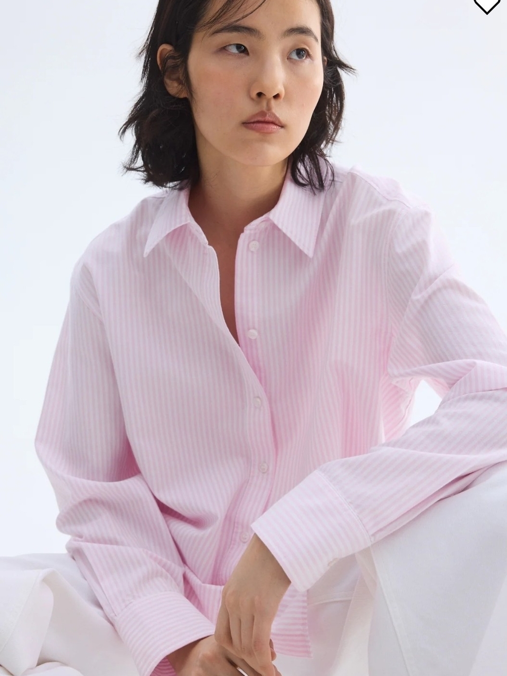 H&M Oxford Light Pink Striped Button-Up Shirt